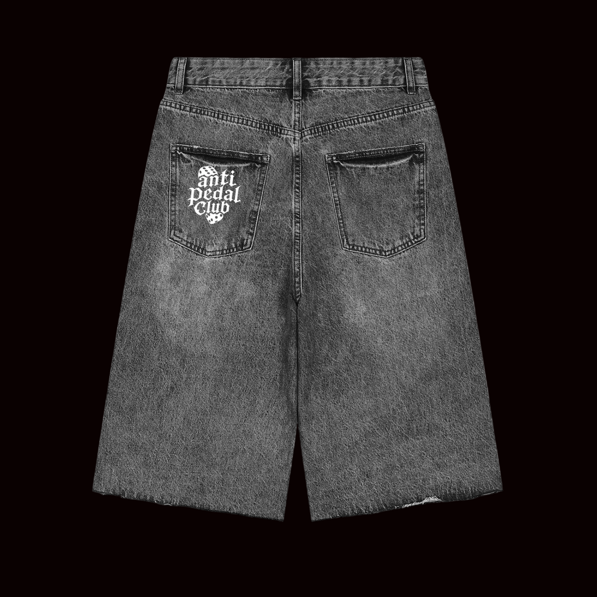 White anti pedal club dice jean shorts