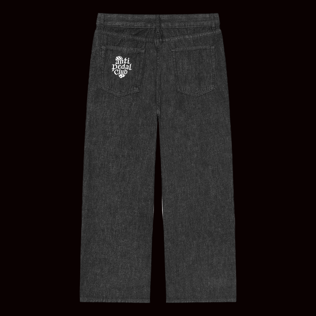 White anti pedal club dice jeans