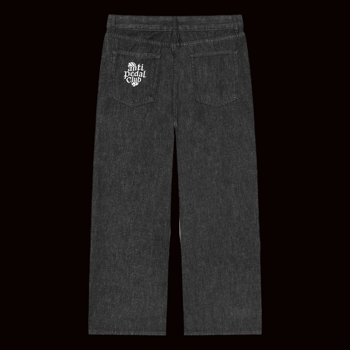White anti pedal club dice jeans