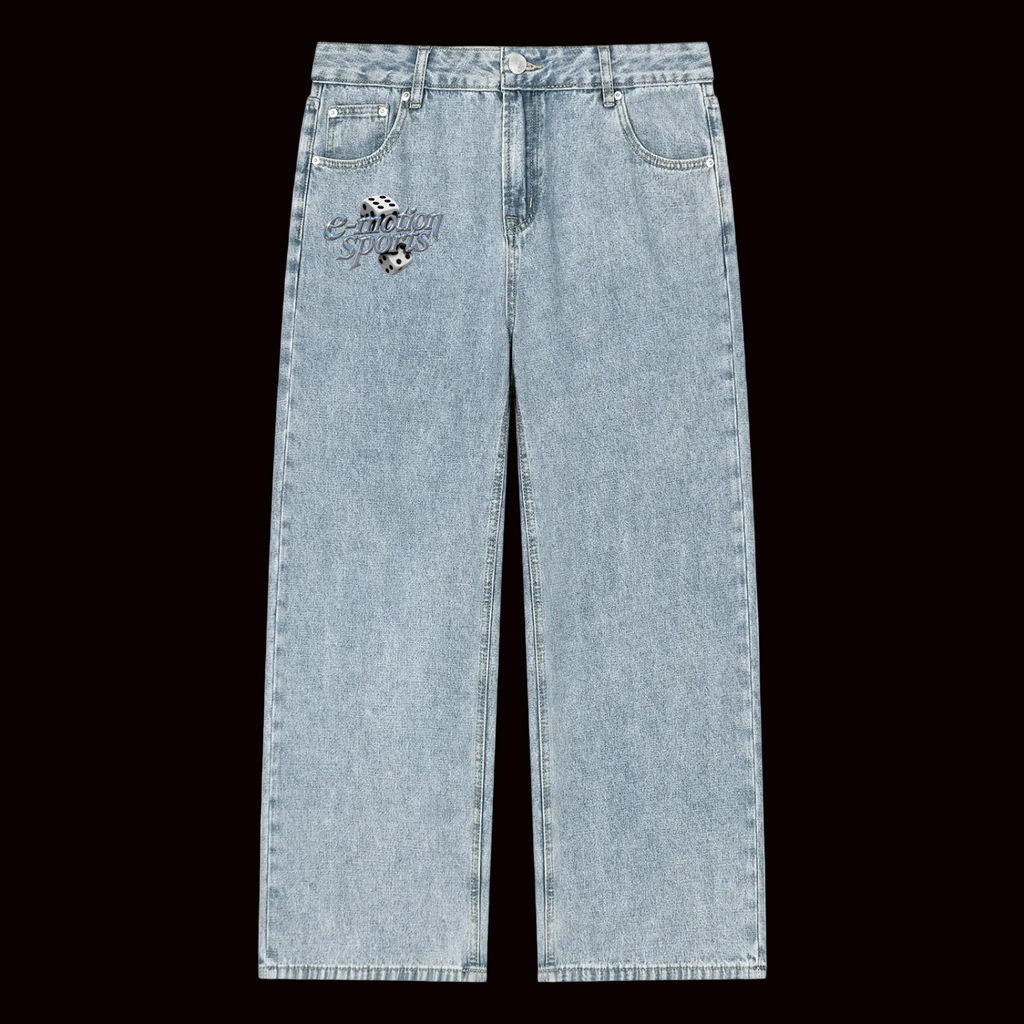 Chrome anti pedal club dice jeans