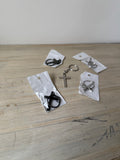 BilletAndCo mini chrome/black cross keychain