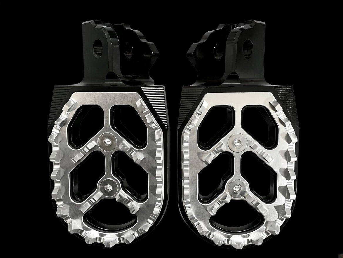 BilletAndCo Custom Billet Pegs in Black and Chrome