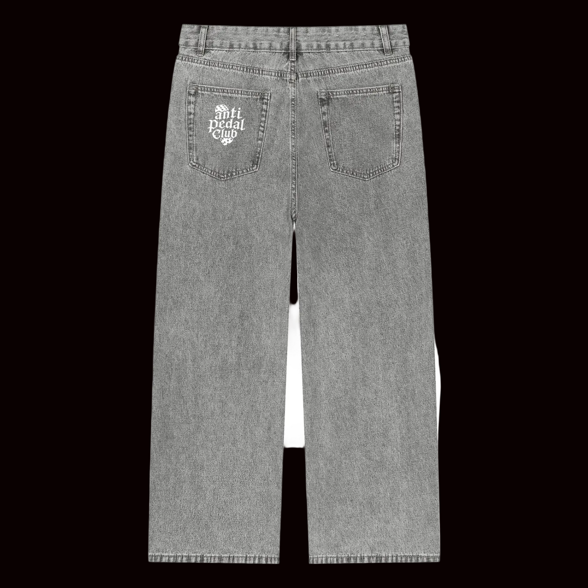 White anti pedal club dice jeans