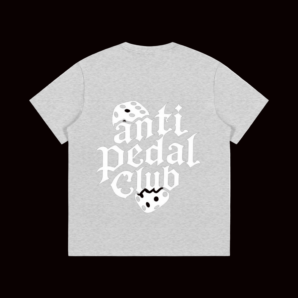 White anti pedal club dice tee